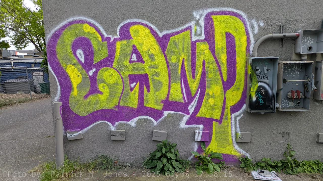 CAMP in yellow and purple